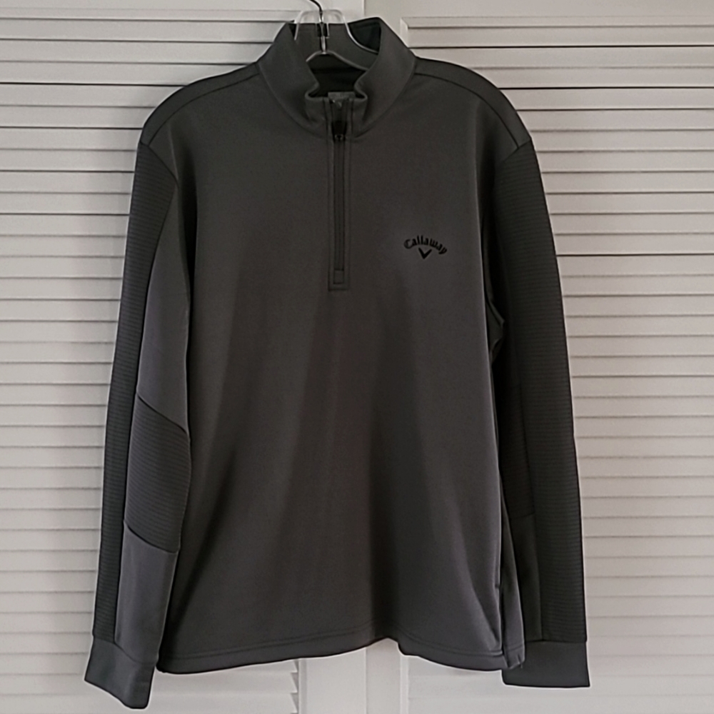 Callaway 1/4 Zip Fleece Lined Pullover Shirt Sweatshirt  Sz M.   Gray